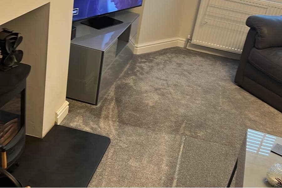 Soot removal from carpet before